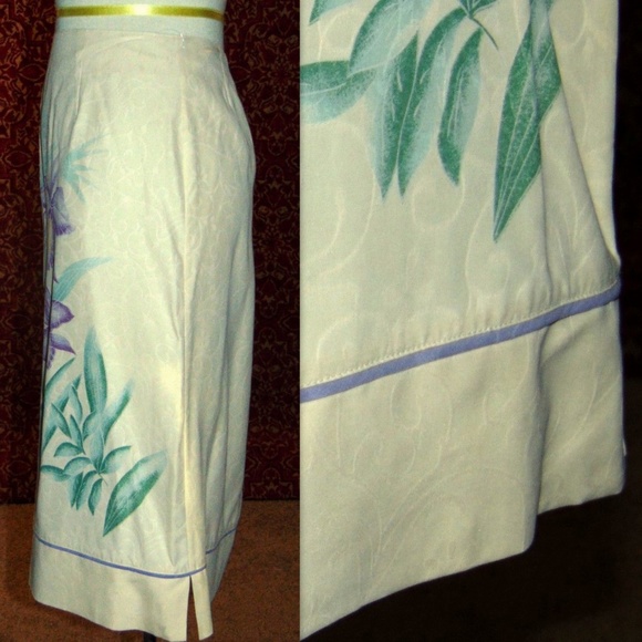 NEW IZOD pale yellow silk A-line skirt 10⤵️📧 - Picture 5 of 7